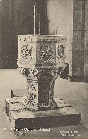 The font, Theddlethorpe All Saints Church, Mablethorpe, Lincolnshire