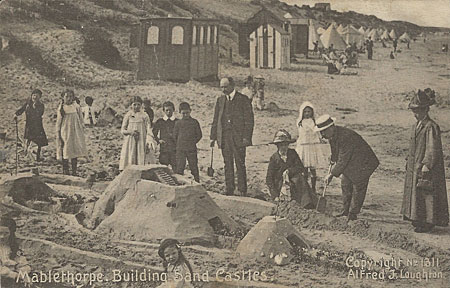 Mablethorpe sand castle and beach